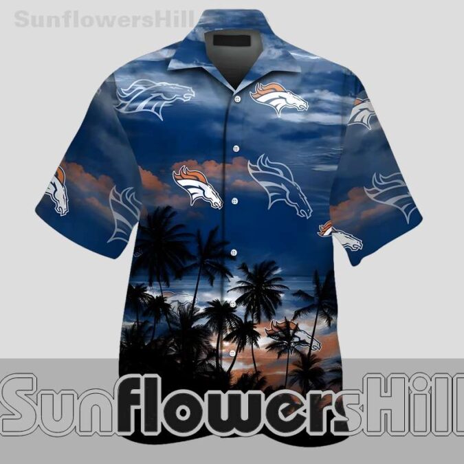 Denver Broncos Tropical Night Short Sleeve Casual Shirt for Game Day Denver Broncos Tropical Night Short Sleeve Casual Shirt for Game Day