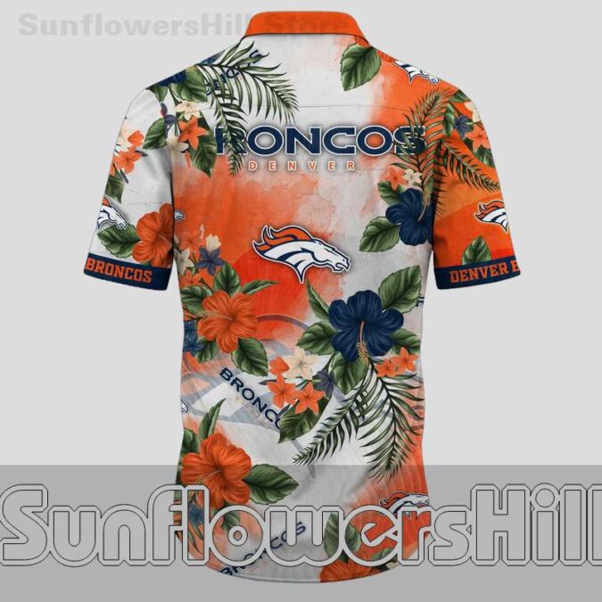 Denver Broncos Tropical White Casual Hawaiian Shirt for Football Fans