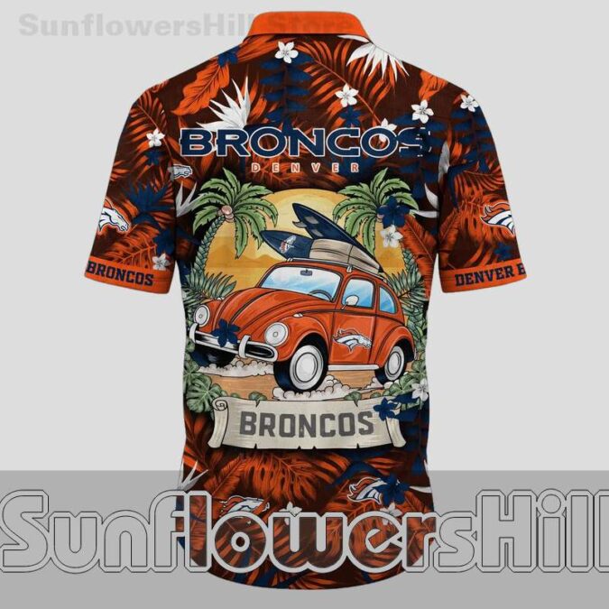 Denver Broncos Vintage Car Hawaiian Shirt for Beach Trips and Game Day