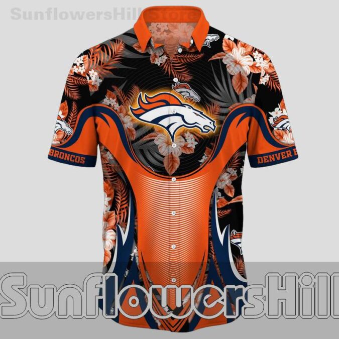 Limited Edition Denver Broncos Orange Wave Button Up Shirt for Sports Lovers