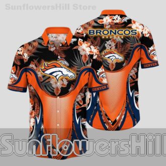 Limited Edition Denver Broncos Orange Wave Button Up Shirt for Sports Lovers