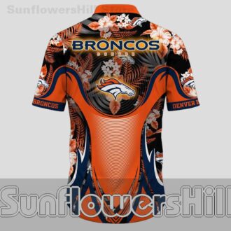 Limited Edition Denver Broncos Orange Wave Button Up Shirt for Sports Lovers
