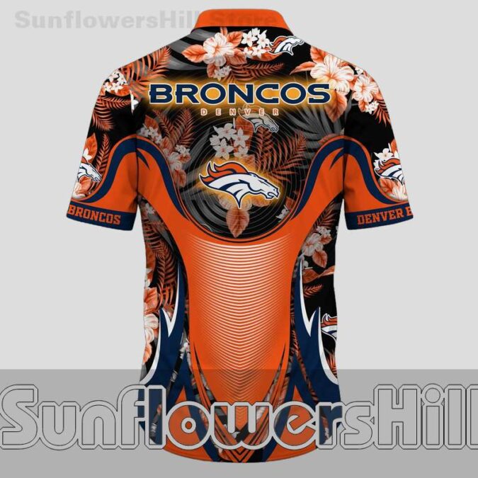 Limited Edition Denver Broncos Orange Wave Button Up Shirt for Sports Lovers