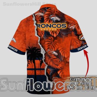 Personalized Denver Broncos Sunset Silhouette Casual Hawaiian Shirt for Summer Tailgates