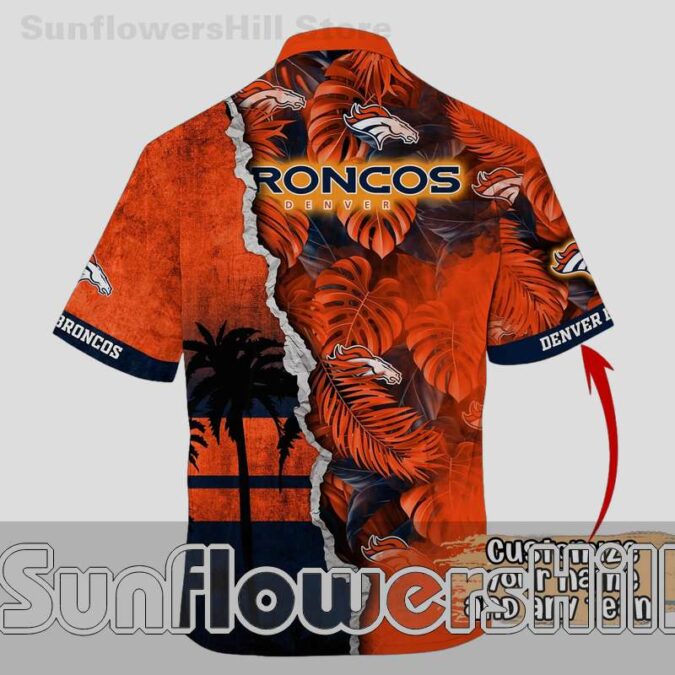 Personalized Denver Broncos Sunset Silhouette Casual Hawaiian Shirt for Summer Tailgates