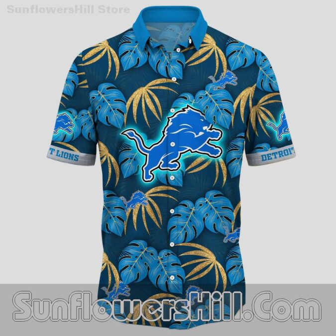 Best Selling Detroit Lions Blue Monstera Aloha Shirt for Football Fans