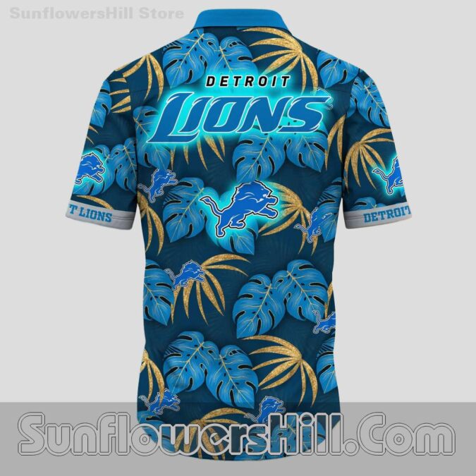 Best Selling Detroit Lions Blue Monstera Aloha Shirt for Football Fans