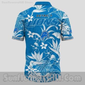 Detroit Lions Aloha Blue White Flower Casual Shirt for Fans and Vacations