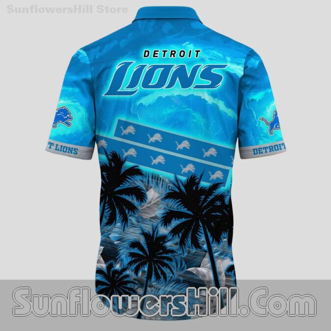 Detroit Lions Blue Sky Aloha Button Up Shirt for BBQ and Holiday Gatherings