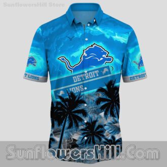 Detroit Lions Blue Sky Aloha Button Up Shirt for BBQ and Holiday Gatherings