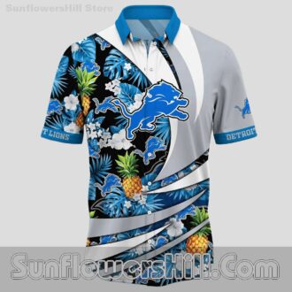 Detroit Lions Bold Logo Short Sleeve Hawaiian Shirt for Dedicated NFL Fans
