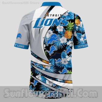 Detroit Lions Bold Logo Short Sleeve Hawaiian Shirt for Dedicated NFL Fans
