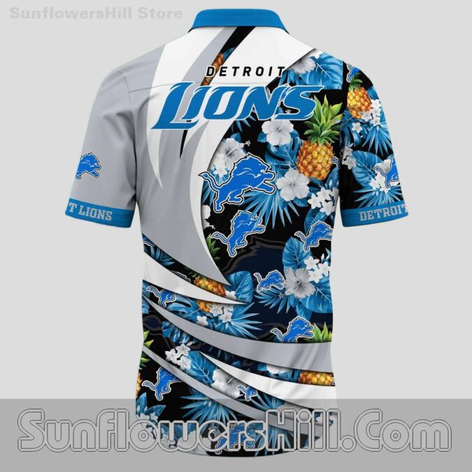 Detroit Lions Bold Logo Short Sleeve Hawaiian Shirt for Dedicated NFL Fans