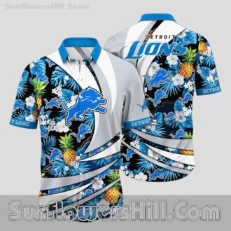 Detroit Lions Bold Logo Short Sleeve Hawaiian Shirt for Dedicated NFL Fans