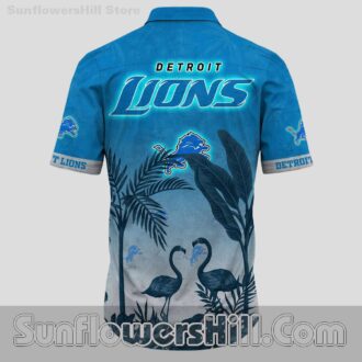 Detroit Lions Flamingo Paradise Ocean Breeze Hawaiian Shirt for Summer Family Vacation