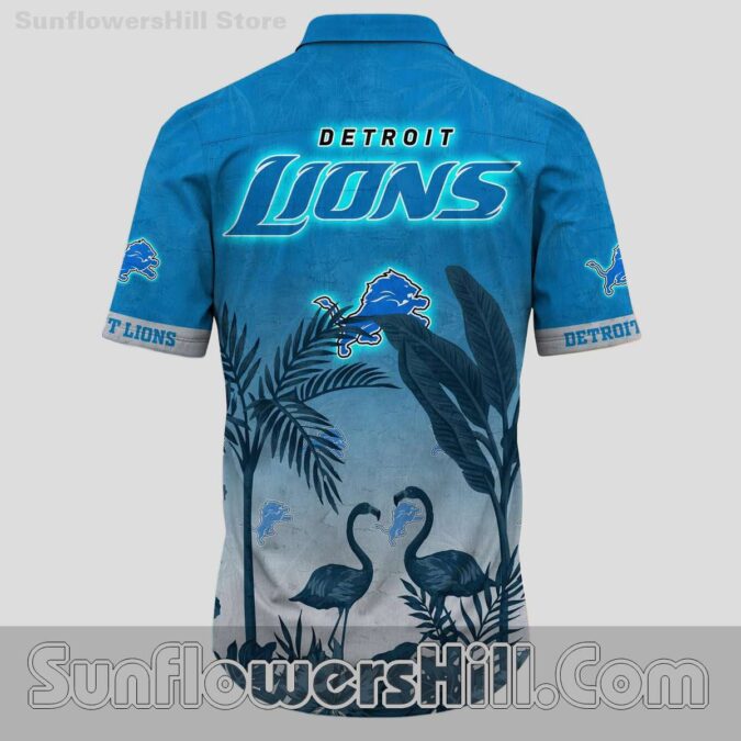Detroit Lions Flamingo Paradise Ocean Breeze Hawaiian Shirt for Summer Family Vacation