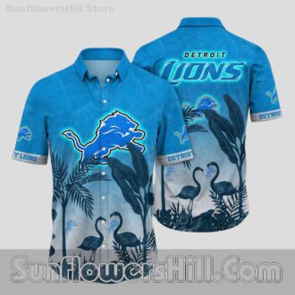 Detroit Lions Flamingo Paradise Ocean Breeze Hawaiian Shirt for Summer Family Vacation