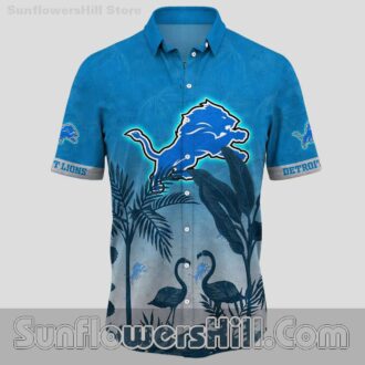 Detroit Lions Flamingo Paradise Ocean Breeze Hawaiian Shirt for Summer Family Vacation