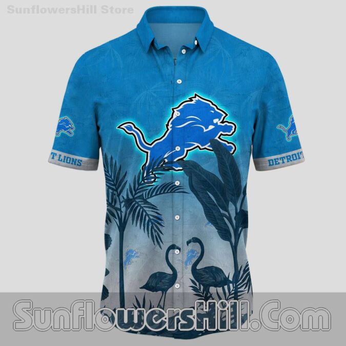 Detroit Lions Flamingo Paradise Ocean Breeze Hawaiian Shirt for Summer Family Vacation