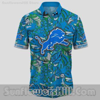 Detroit Lions Green Foliage Aloha Shirt for Fans and Family Gatherings