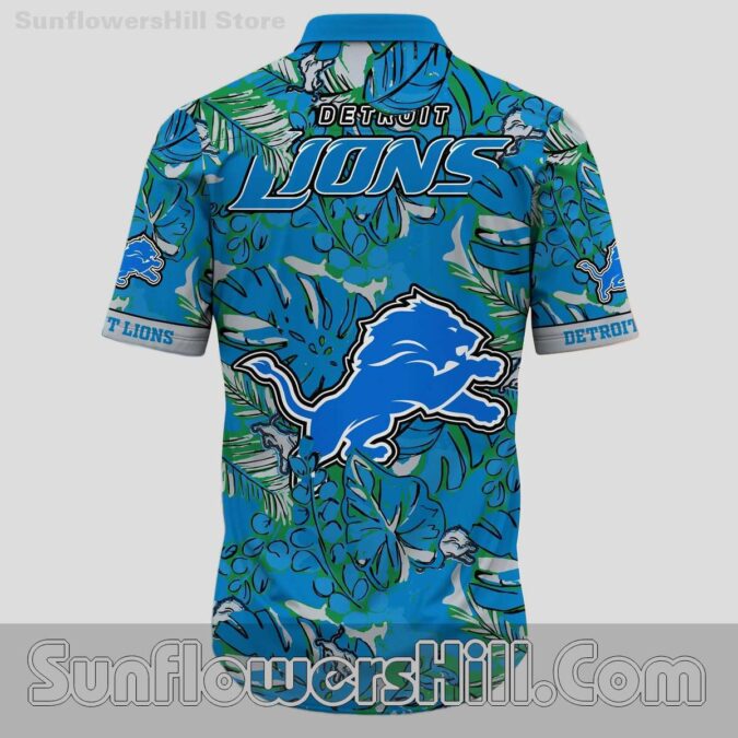Detroit Lions Green Foliage Aloha Shirt for Fans and Family Gatherings