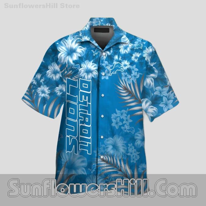 Detroit Lions Island Floral Button Down Shirt for NFL Football Lovers