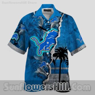 Detroit Lions Island Vibe Short Sleeve Hawaiian Shirt for Dad & Mom Gifts