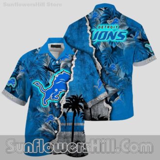 Detroit Lions Island Vibe Short Sleeve Hawaiian Shirt for Dad & Mom Gifts
