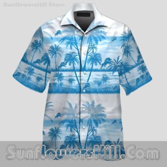 Detroit Lions Light Blue Island Style Hawaiian Shirt for Dad and Football Fans