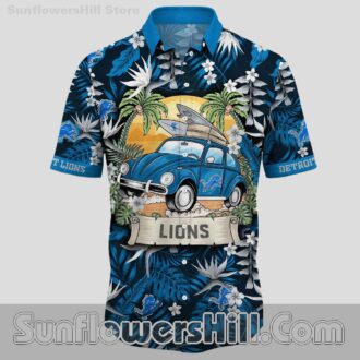 Detroit Lions Retro Ride Short Sleeve Shirt for Vacation and Fans