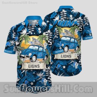 Detroit Lions Retro Ride Short Sleeve Shirt for Vacation and Fans