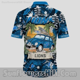 Detroit Lions Retro Ride Short Sleeve Shirt for Vacation and Fans
