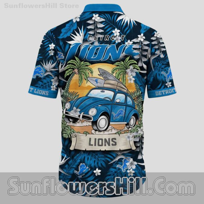 Detroit Lions Retro Ride Short Sleeve Shirt for Vacation and Fans