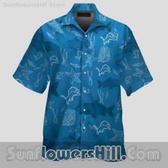Detroit Lions Tropical Sea Life Hawaiian Shirt for Father’s Day Gift