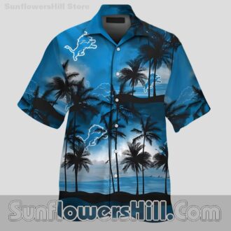 Detroit Lions Tropical Skyline Casual Shirt for Father’s Day or Holidays