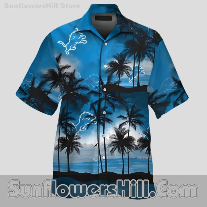 Detroit Lions Tropical Skyline Casual Shirt for Father’s Day or Holidays