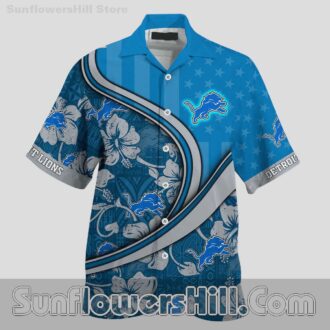 Detroit Lions Tropical Stars and Stripes Casual Shirt for Best Friend Gift