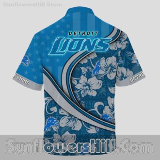 Detroit Lions Tropical Stars and Stripes Casual Shirt for Best Friend Gift