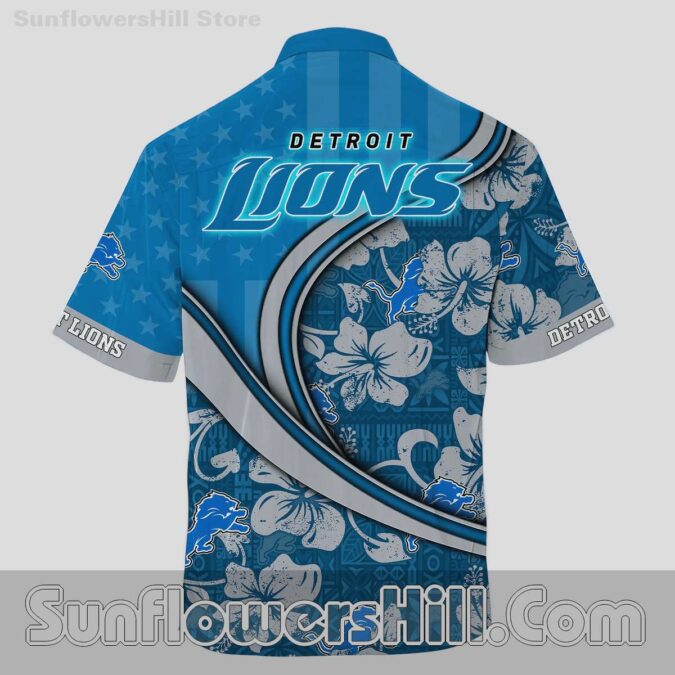 Detroit Lions Tropical Stars and Stripes Casual Shirt for Best Friend Gift