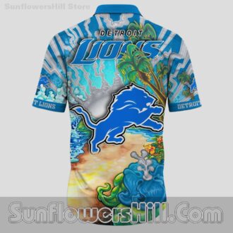 Detroit Lions Tropical Sunset Aloha Shirt for Barbecue and Holiday Fun