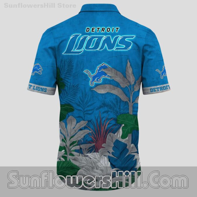 Detroit Lions Vibrant Green Leaf Short Sleeve Shirt for Dad and Husband Gifts