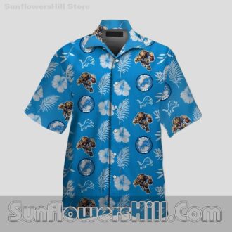 Detroit Lions Vintage Lion Print Aloha Shirt Lightweight Summer Tailgate Outfit for Men and Women
