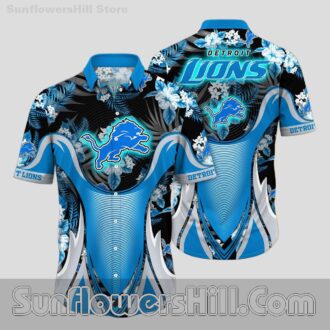 Limited Edition Detroit Lions Tribal Wave Hawaiian Shirt for Game Day Fans
