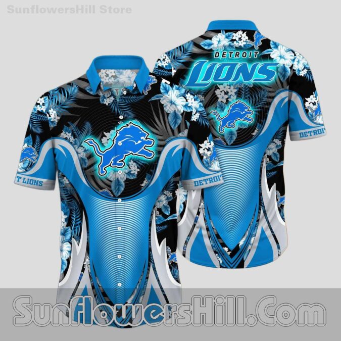 Limited Edition Detroit Lions Tribal Wave Hawaiian Shirt for Game Day Fans
