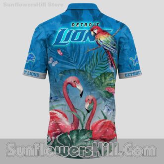 New Arrival Detroit Lions Flamingo and Flamingo Aloha Button Down Shirt for Fans