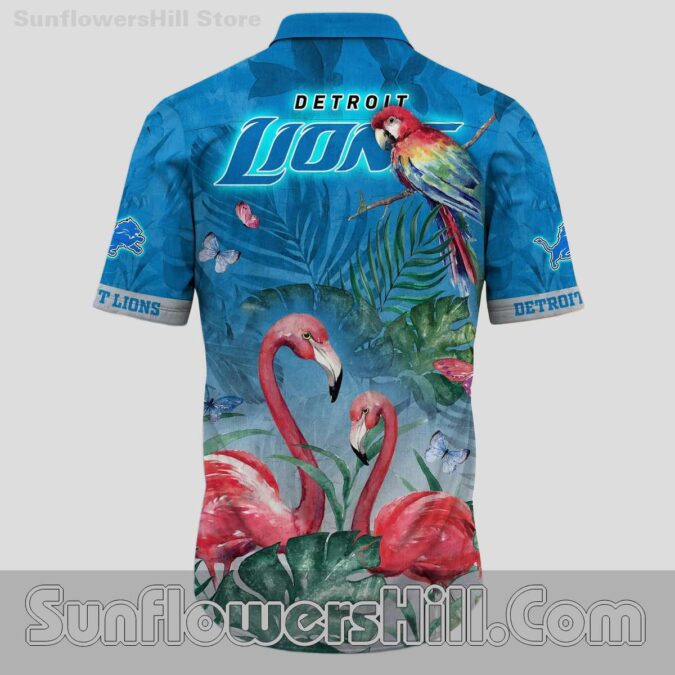 New Arrival Detroit Lions Flamingo and Flamingo Aloha Button Down Shirt for Fans