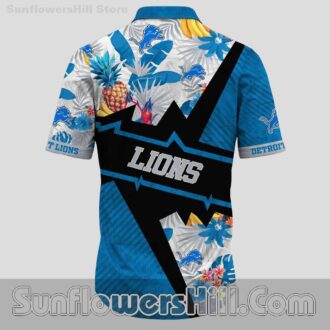 Trendy Detroit Lions Pineapple Print Hawaiian Shirt for Summer Beach Parties