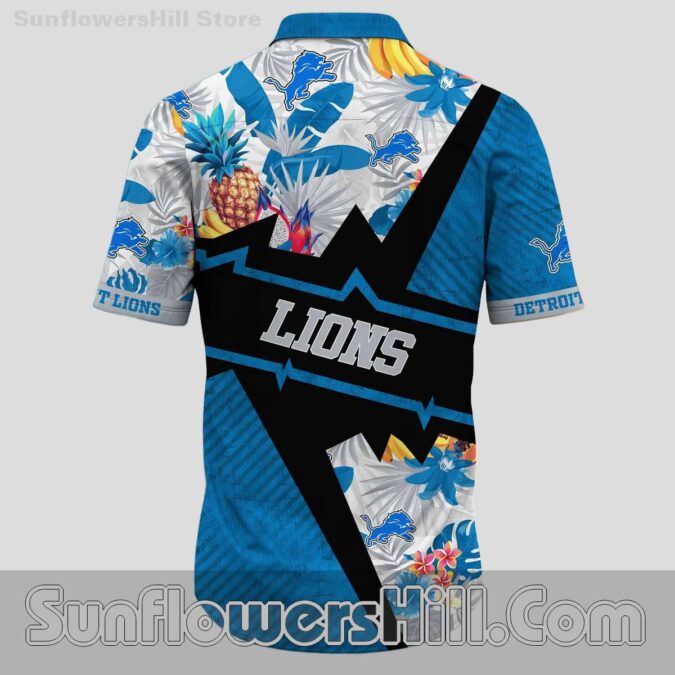 Trendy Detroit Lions Pineapple Print Hawaiian Shirt for Summer Beach Parties