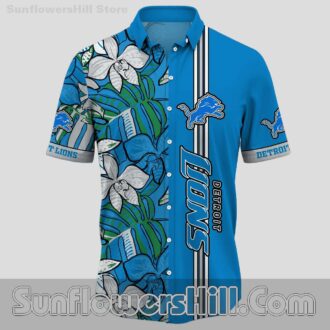 Women's Detroit Lions Blue Orchid Button Up Shirt for Beach Trips