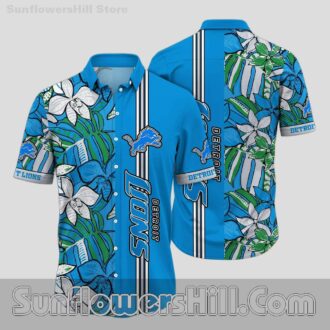 Women's Detroit Lions Blue Orchid Button Up Shirt for Beach Trips